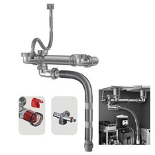 Double Sink Drain Kit Space Saving Kitchen Sink Drain Kit Expandable Flexible...