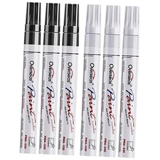 White and Black Paint Pens Paint Markers - 6 Pack Permanent Oil Based Paint 