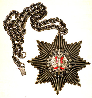 ANTIQUE SILVER PLATE POLISH PATRIOT PATRIOTIC MILITARY MEDAL
