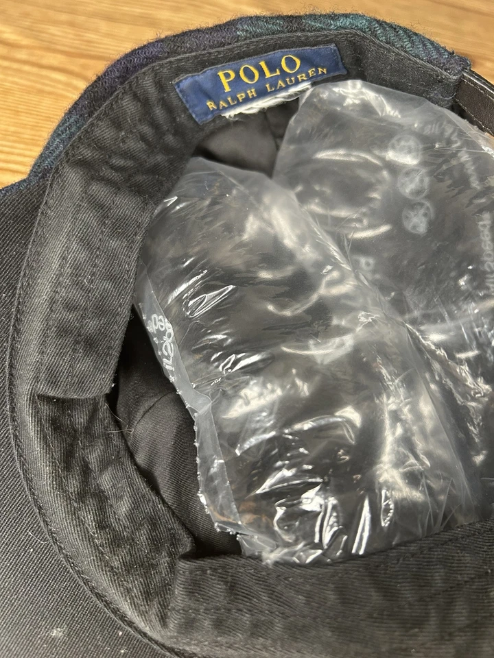 Usado en Excelente Condición Polo Ralph Lauren Lana Negro Reloj Sombrero a Cuadros Foto 4 de 4