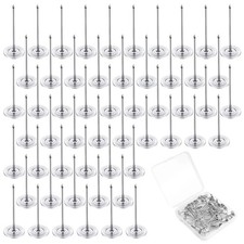 50 PCS Long Upholstery Nails Tacks - Silver Push Pins and Thumb