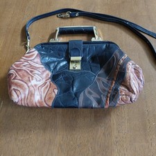 Vintage Genuine Leather Purse with Shoulder Strap. Made In USA.