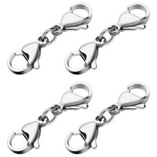 Edelstahl Kettenverschlüsse Doppelöffnung Armbandverbinder Verlängerung Schmu...