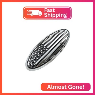 CONGCONG Fit Ford Bronco Emblem, 5 inch Overlay Rear Tailgate Oval American Blac