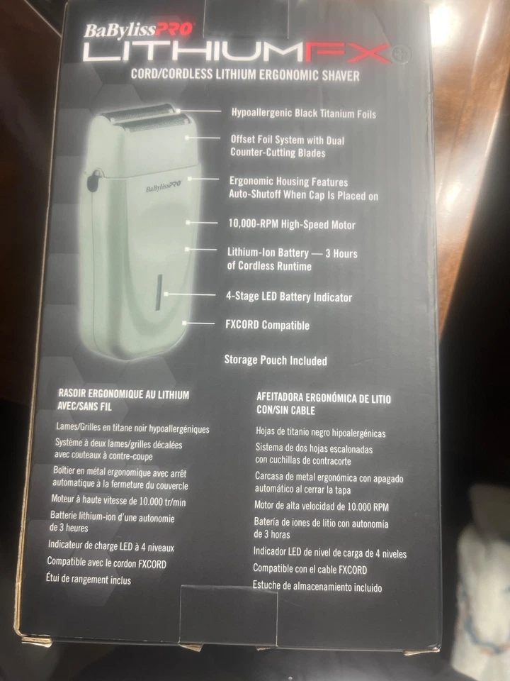 BABYLISS PRO LITHIUM FX BARBEADOR DE PAPEL ALUMÍNIO - Imagem 3 de 3
