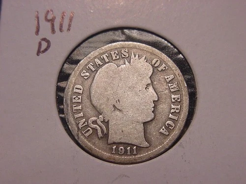 1911-D BARBER DIME G VG ORIGINAL COIN POPULAR DATE PQ SHIPS FREE