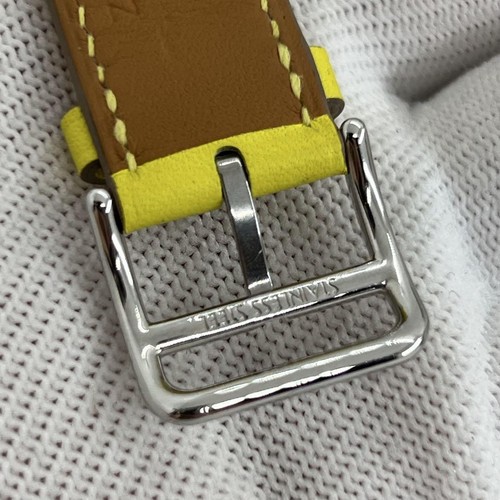 Hermes Yellow Lime Leather Apple Watch Band Strap Veau Swift Unisex 38 40 41 mm - 第 10/14 張圖片
