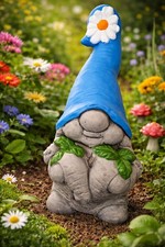 XL Wichtel Figur " Wichtelliene" Gartendekoration massiver Steinguss H. 40 cm