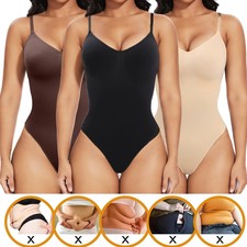Women Tummy Control Shaper Snatching Snatched Waist Thong Bodysuit Shapewear Top