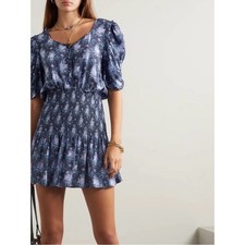 Love Shack Fancy Brickell floral print scoop neck smocked waist dress sz M NEW