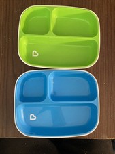 Munchkin Baby 2-Pack Non-Slip Plates - blue/green