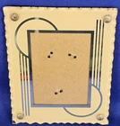 Art Deco Glass Picture Frame Reverse Painted Button Corners 4½ x 5½ inches