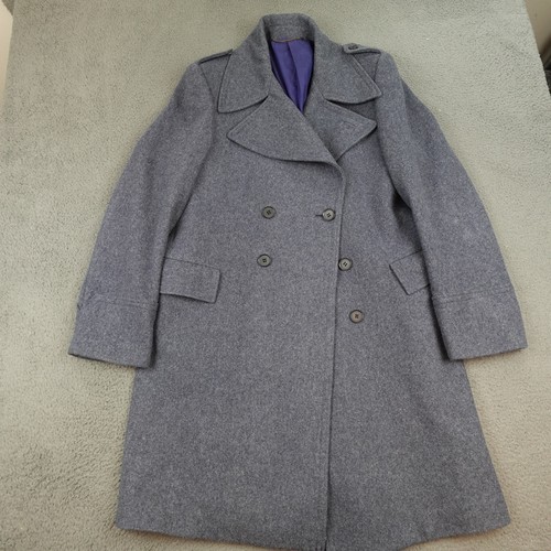 Charles Tyrwhitt Mantel Herren 42R Grau Wolle Zweireiher Classic Fit Overcoat