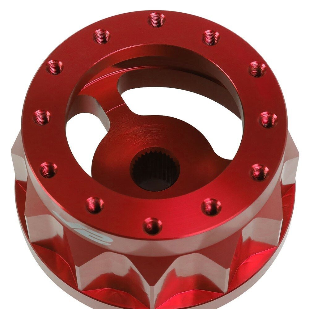 J2 Aluminum Red Gear Style 6Bolt Steering Wheel Hub Adapter For 8891