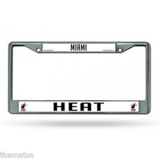 MIAMI HEAT NBA LOGO CHROME LICENSE PLATE FRAME MADE IN USA