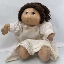 Cabbage Patch Vintage Doll Brown Hair/Blue Eyes In Original Dress 16”