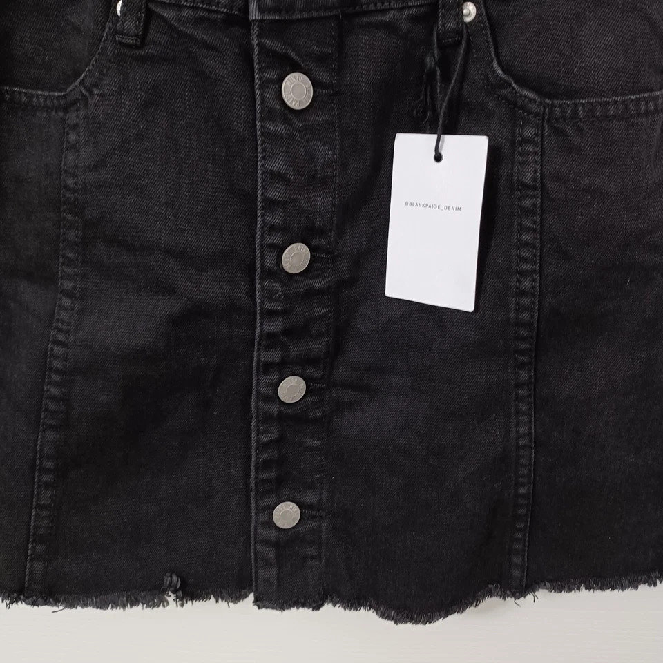 FALDA VAQUERA MUJER PAIGE NEGRA EN BLANCO TALLA PEQUEÑA Foto 3 de 4