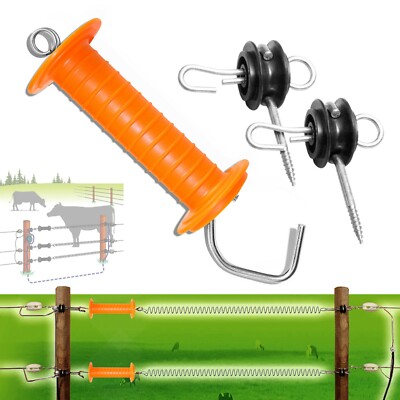 1 x ORANGE Schwerlast GARE GRIFF + 2 x TORANKER Isolator Elektrozaun