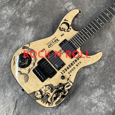 Yellow Kirk Hammett Ouija 6 Strings Electric Guitar Floyd Rose Bridge HH Pickups