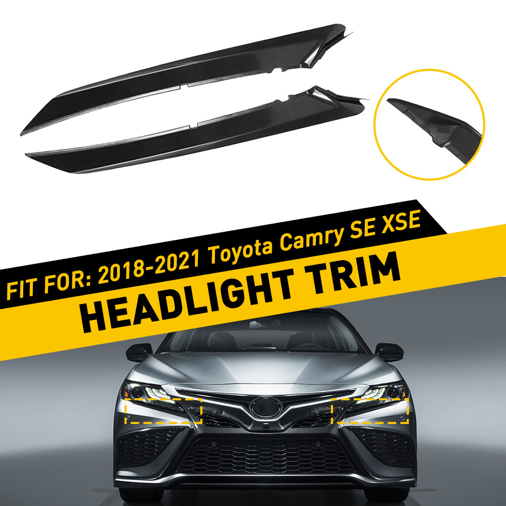 1 Pair Front Bumper Black Grille Trim Molding Fits 2018-2022 Toyota Camry SE/XSE