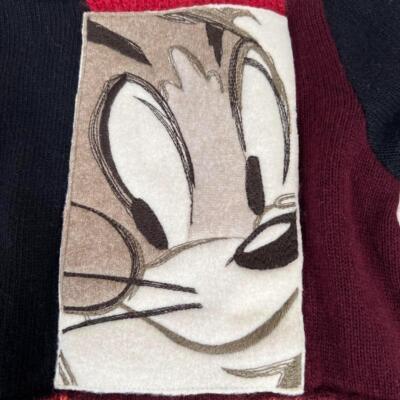 ICE BERG 希少　羊毛皮　アウタージャケット　tom & jelly 高級 ICEBERG Tom & Jerry Knit Black Women's Size M From Japan