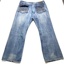 Urban Up Bootcut Jeans Men's 38 X 32 Blue Denim 100% Cotton 5-Pockets Zip Fly