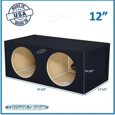 12" Dual Sealed X-Large Sub Box Subwoofer Enclosure Ground Shaker Box