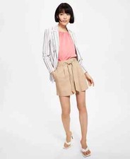 Bar III Womens Striped Faux-Double-Breasted Blazer Size XS NWT