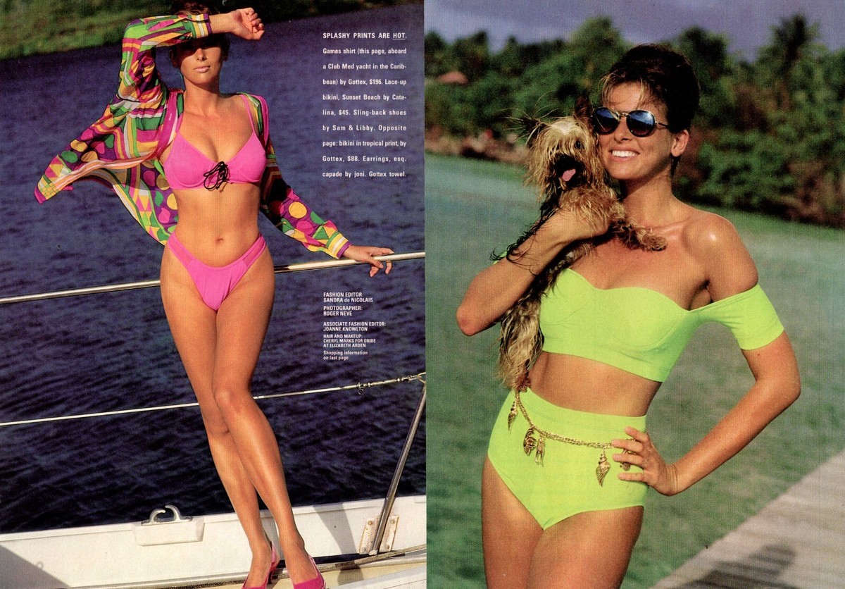 1990s magazine pictorial BRAVE NEW SWIMSUITS Flashy , Splashy