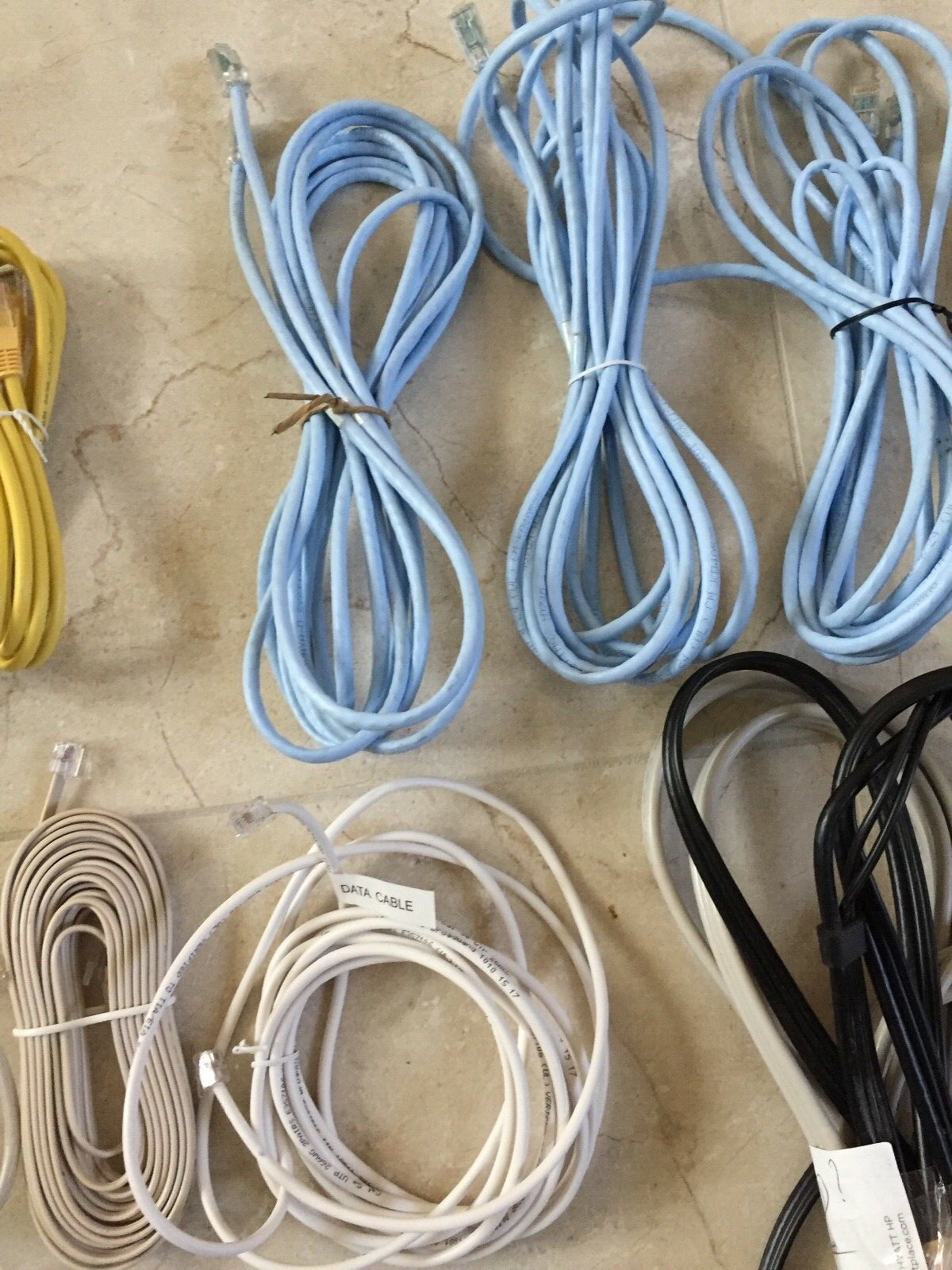 LOT Of 36 ABLES Computer Data Cat 5 Cables RBG Cables Phone TV