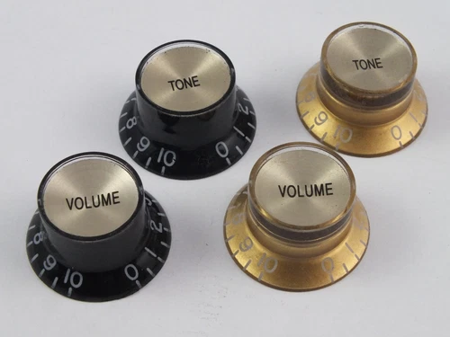 Gold Cap BELL REFLECTOR KNOBS 2 Cols for Epiphone Gibson LP & SG style guitars