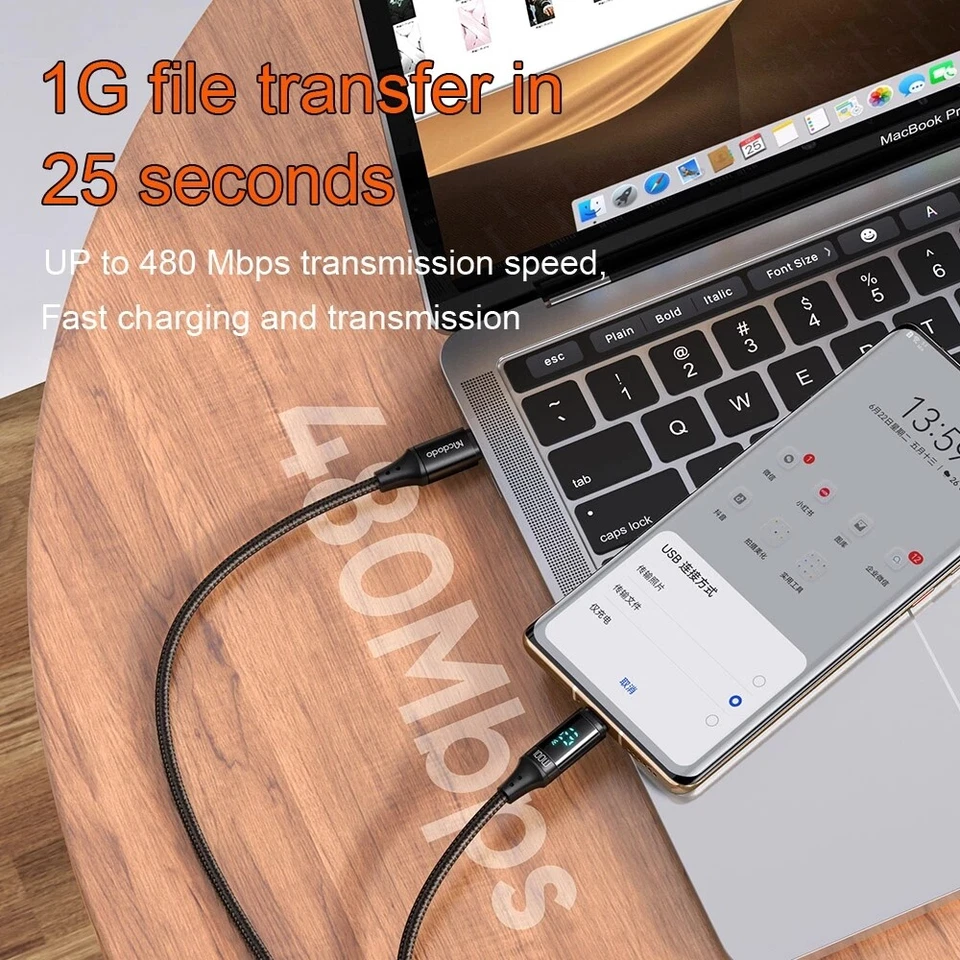 Mcdodo 100W PD 5A Type C To USB C Cable  Fast Charging Charger Cord For Samsung  - Image 2 of 4