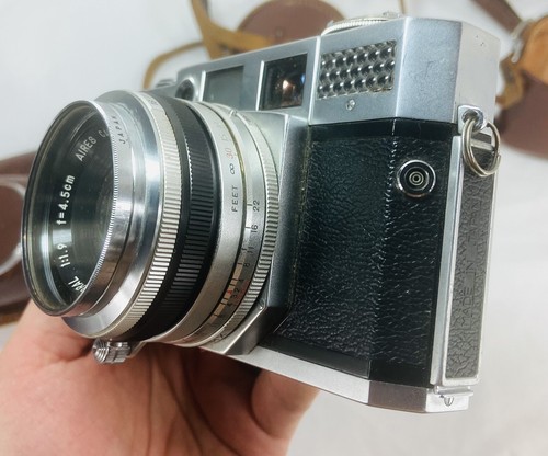Macchina fotografica 35-V 35 mm Aires 1958 vintage con custodia in pelle - Foto 4 di 20