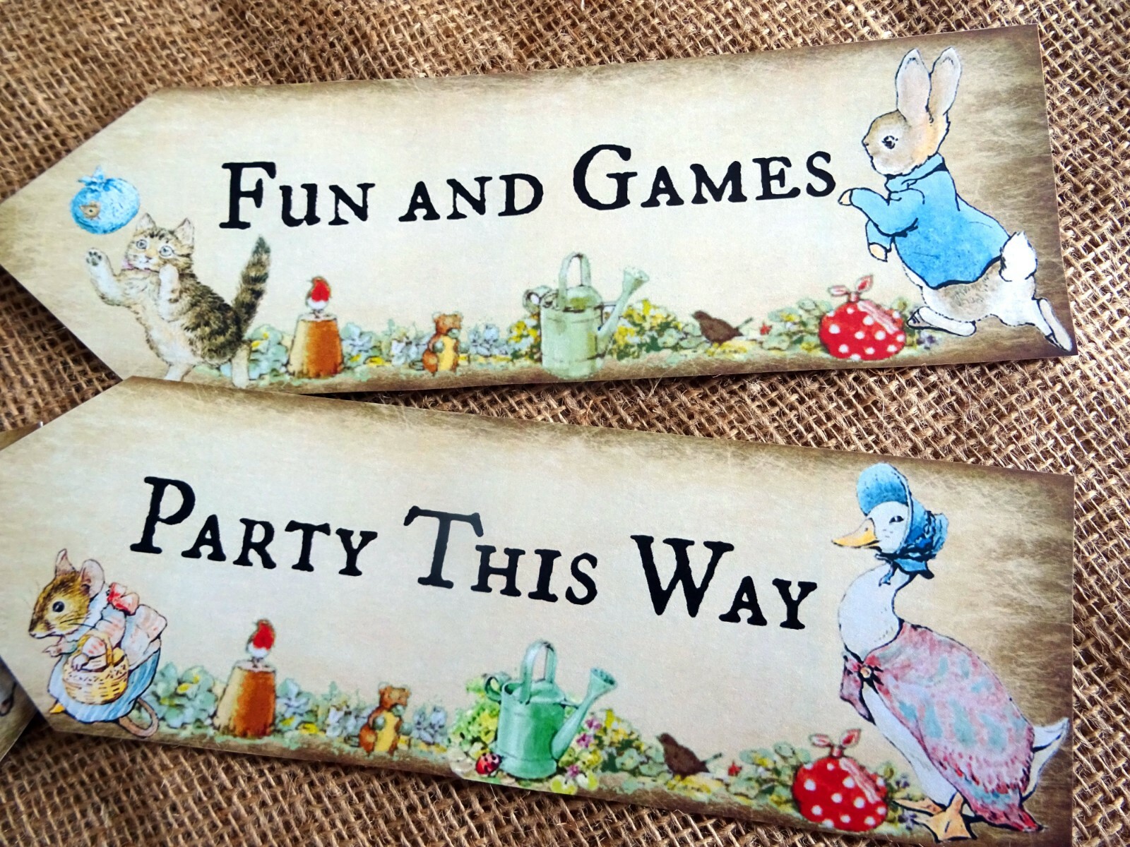 Sign Post Peter Rabbit 4 Peter Rabbit Character Party Decoration Arrow Signs - Can be ...