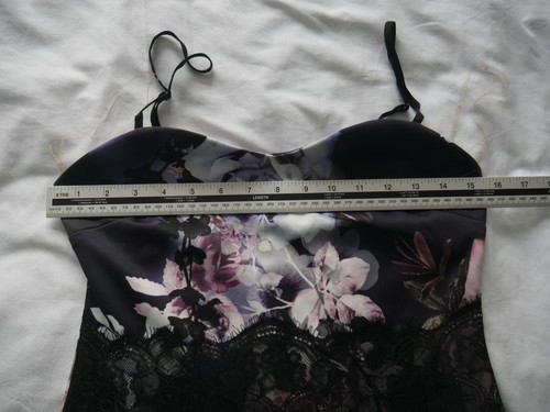 Lipsy Dress Floral Size 12 Lace Waist Wedding Guest Evening Party Stretchy - Picture 14 of 15