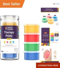 Therapy Putty Silicone Set of 4 Colors Stress Relief Hand Exercise Tool Kit
