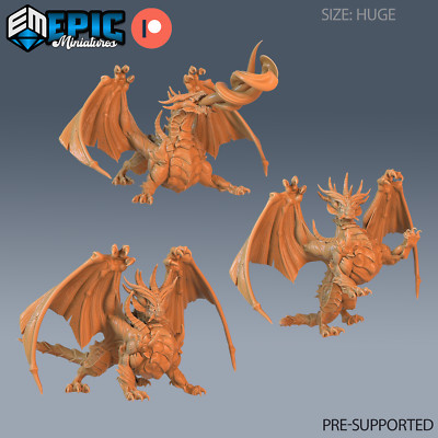 Gray Dragon, Dungeons and Dragons Miniatur, D&D Fantasy Wargaming 28mm scale