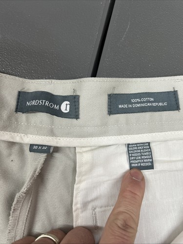Nordstrom Pants Mens 30x32 Chino Khakis Flat Front Zip Casual Career - Picture 14 of 15
