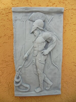 griechisches Wandrelief ''Perikles'' Relief 56 cm Steinguss, Wandbild Steinfiguren