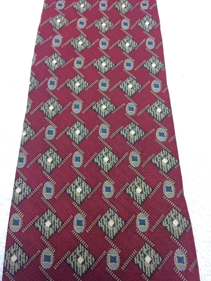 CORBATA HOMBRE KENNETH COLE ROJA CON BEIGE Y AZUL 4 X 60 Foto 3 de 4