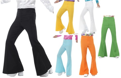 60s 70s Pantalones Acampanados Para hombre Discoteca Groovy Accesorio  Disfraz Elaborado Vestido | eBay