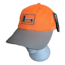 NWT Banded "b" Logo Upland Trucker Hat Blaze Orange w/ Tan Bill Cap Mesh Back 