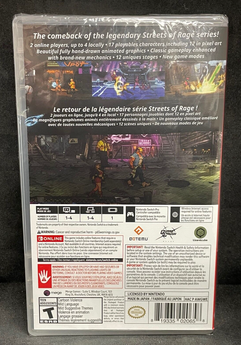 Streets of Rage 4 (Includes Art Booklet and Keyring) (Nintendo