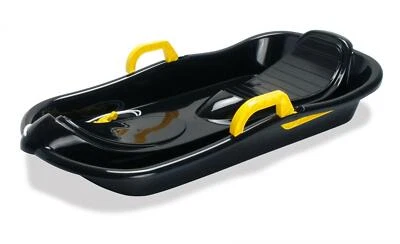 Trineo NEGRO con Frenos por Dantoy 79cm 6755 Bob Trineo Tobogán Invierno Cuerda de Nieve