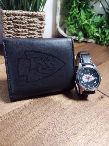 Kansas City Chiefs NFL Black Watch And Wallet Gift Set - Picture 3 of 7