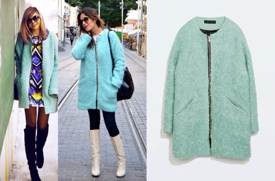 boucle coat zara