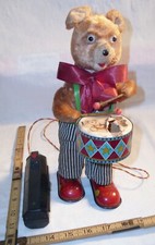 DRUMMING BEAR BATTERY TOY ALPS JAPAN 1950s WORKS