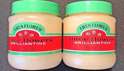Tres Flores,  Three Flowers Brilliantine 50's Thick Grease Solid  2 Jars 3.2 oz