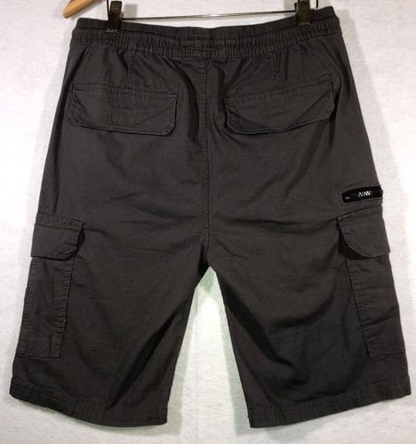 Akademiks Cargo Shorts Drawstring Dark Gray Mens Size M - Picture 2 of 13
