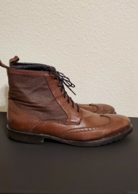 JD Fisk Brown Leather Boots Mens Size- 11 Lace Up Ankle 